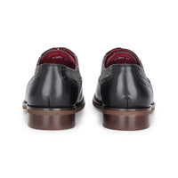 Albert - Férfi fekete bőr tweed cipő díszítéssel