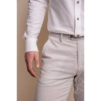 Alvari - Men's Grey Linen Summer Trouser