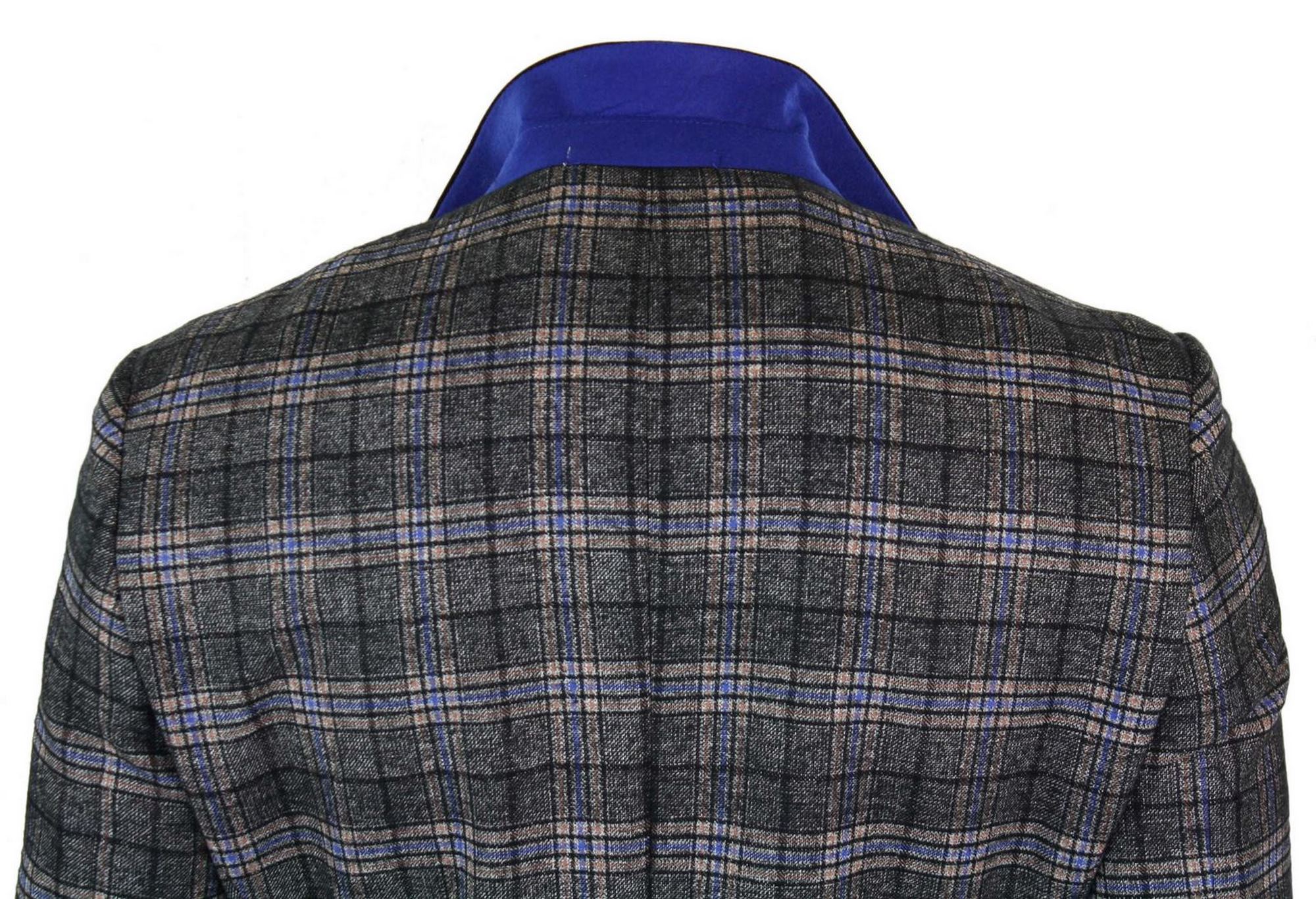 Cavani Archie - Mens Vintage Tweed Check Blazer Jacket-Black