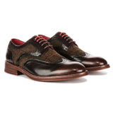 Arlo - Férfi barna bőr tweed brogue cipő