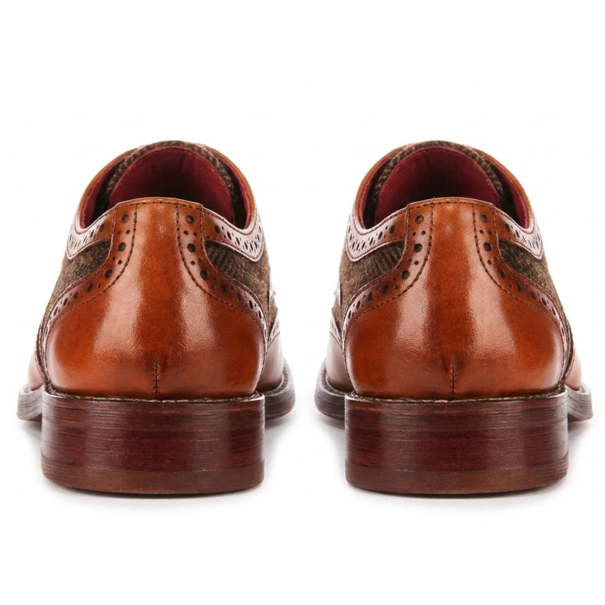 Arlo - Férfi barna bőr tweed brogue cipő