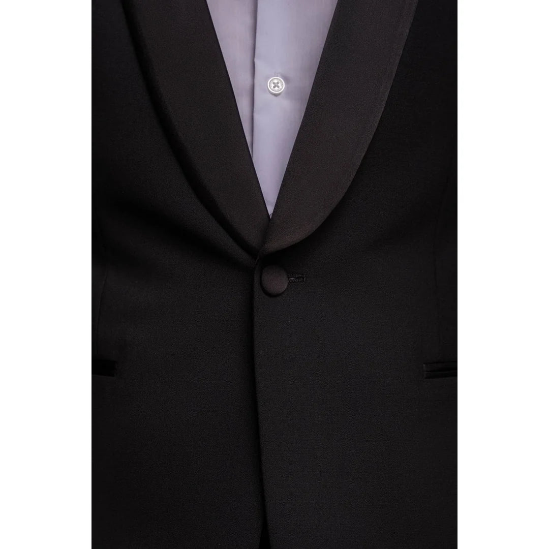Aspen - Men's Plain Black Tuxedo Blazer