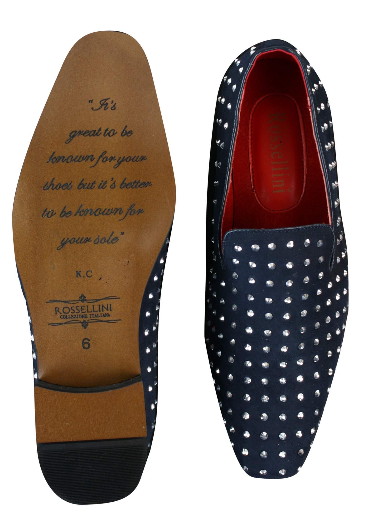 Mens Suede Slip On Loafers Shoes Stud Spikes Silver Smart Casual Shiny Party