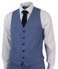 Mens Light Blue 3 Piece Suit, Tailored Fit