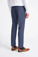 Bond - Men's Navy Check 3 Piece Tailored Fit Suit