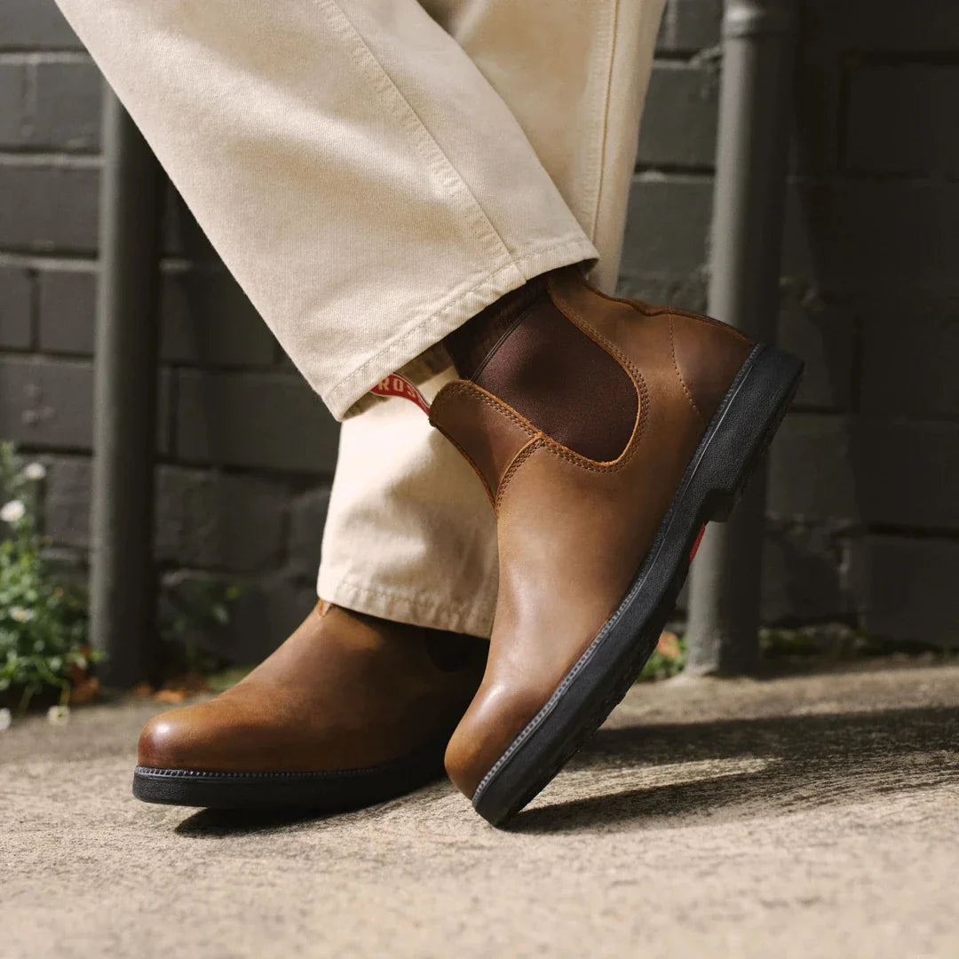 Booma 607 - Barna bőr Chelsea csizma