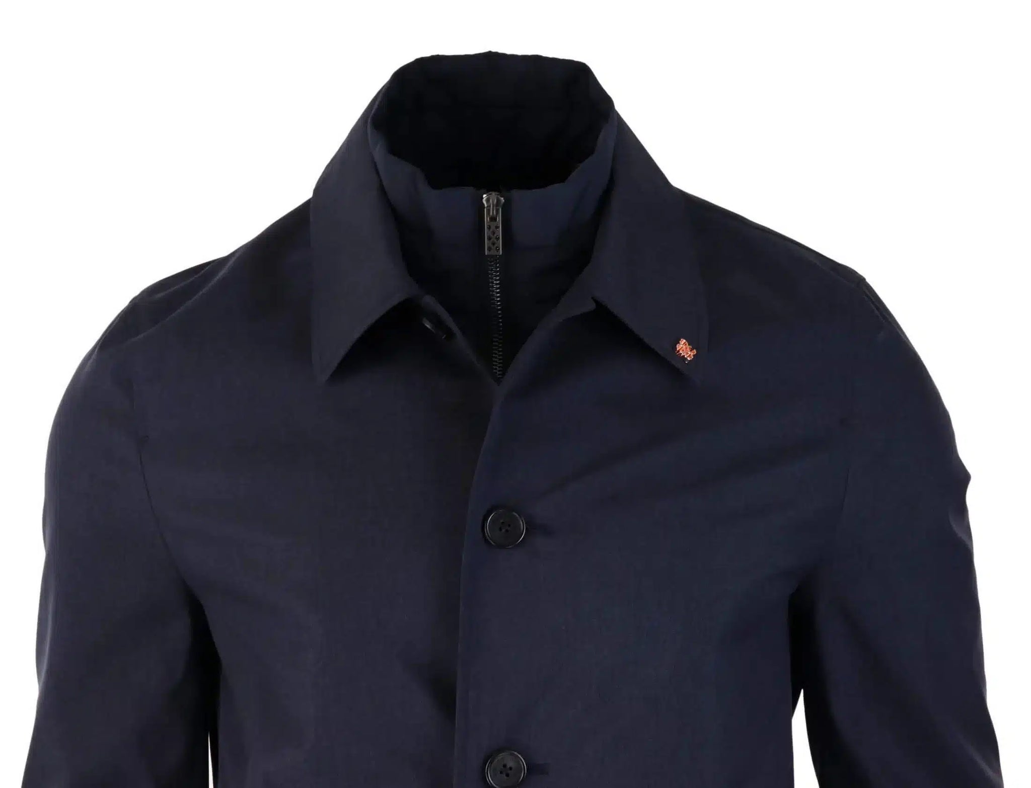 Mens Brando Navy Overcoat