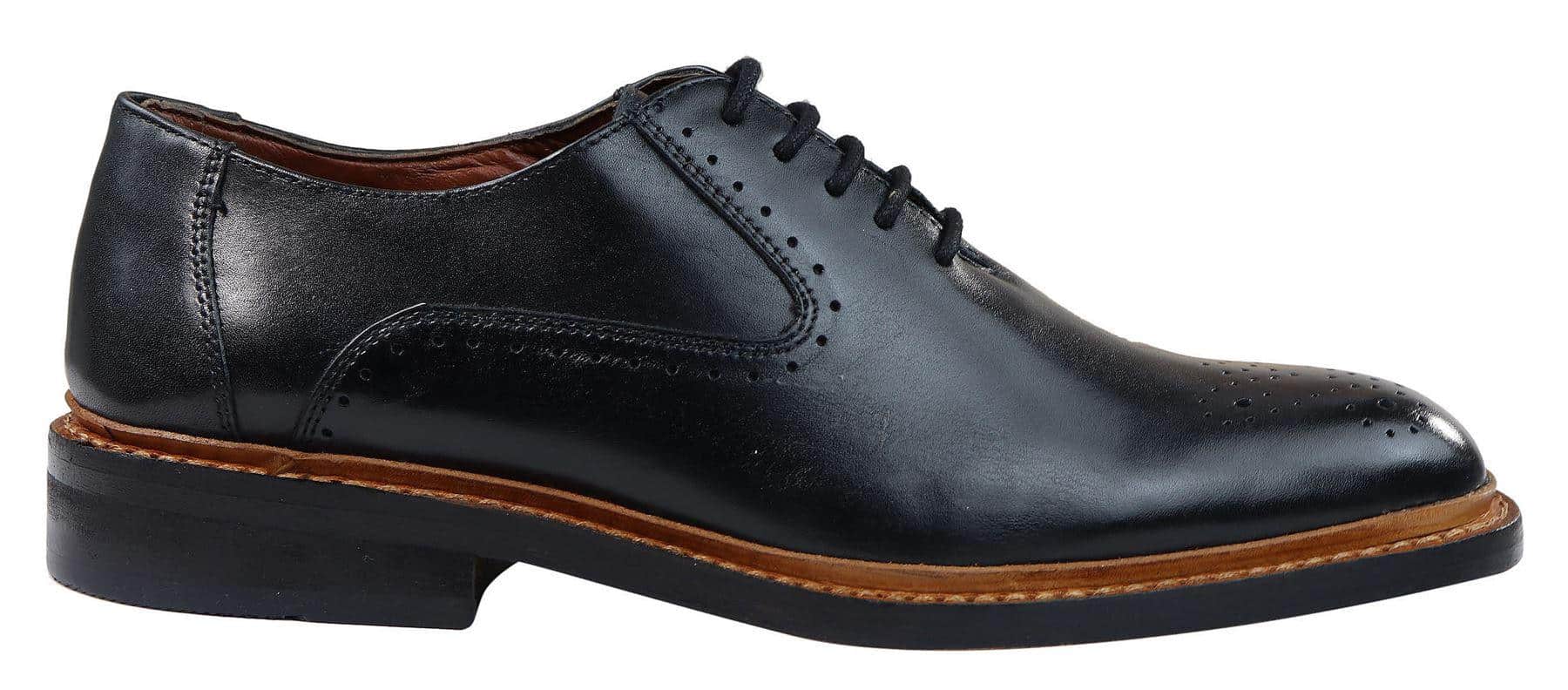 Mens Brogue Oxford Shoes Tan Brown Black Laced Leather Goodyear Welted