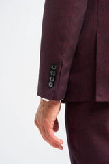 Termék címe Férfi égkék kockás, szabott öltöny kontrasztos sötétkék nadrággal