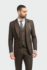 Caridi - Férfi barna tweed blézer