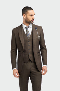Caridi - Férfi barna tweed blézer