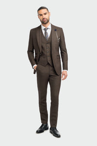 Caridi - Férfi barna tweed blézer