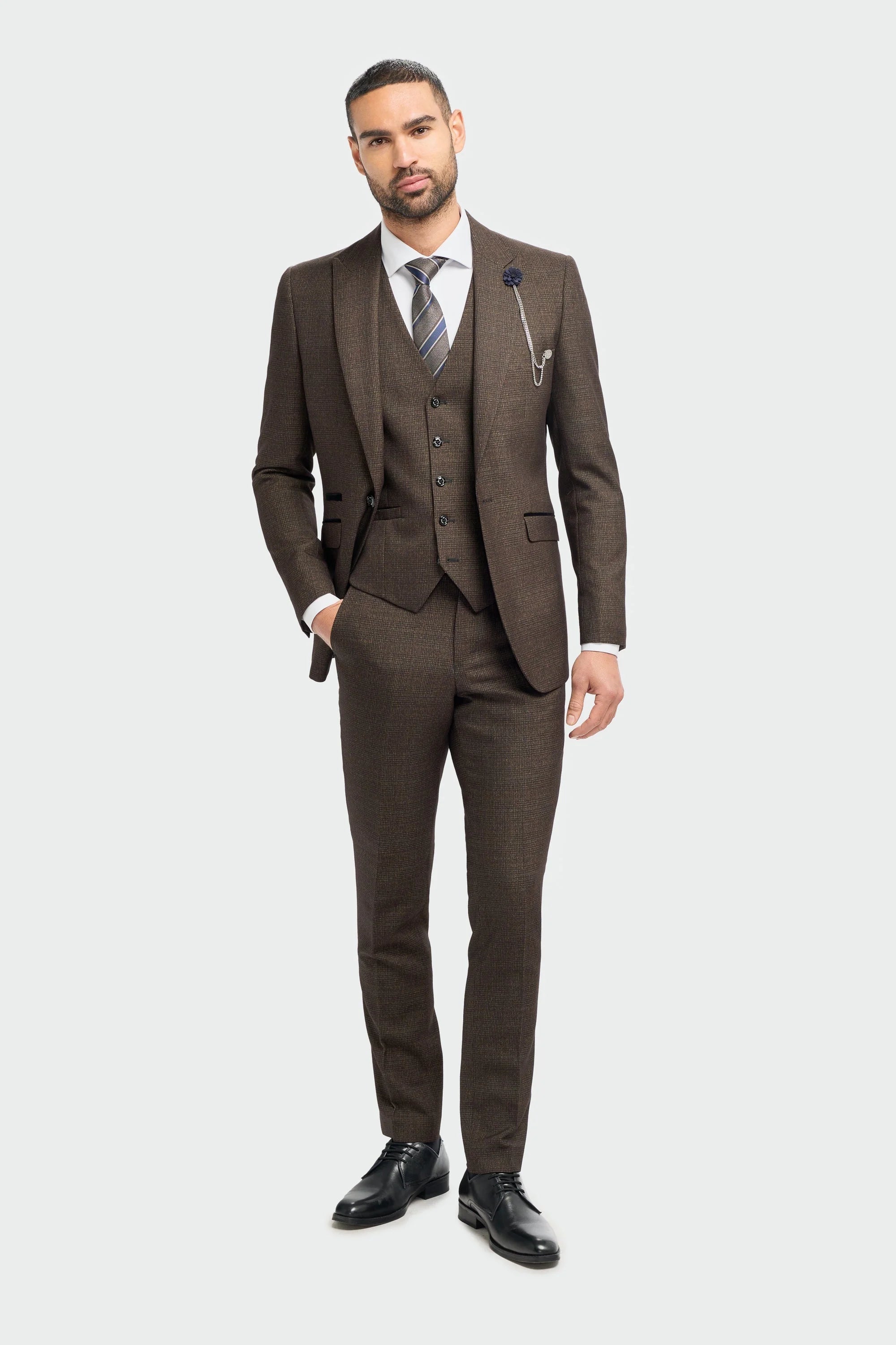Caridi - Férfi barna tweed blézer