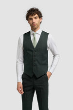 Caridi - Férfi olívazöld tweed mellény