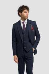 Caridi - Férfi sötétkék tweed blézer