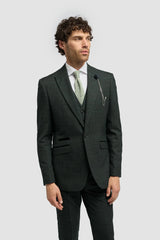 Caridi - Férfi olívazöld tweed blézer