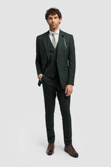 Caridi - Férfi olívazöld tweed blézer