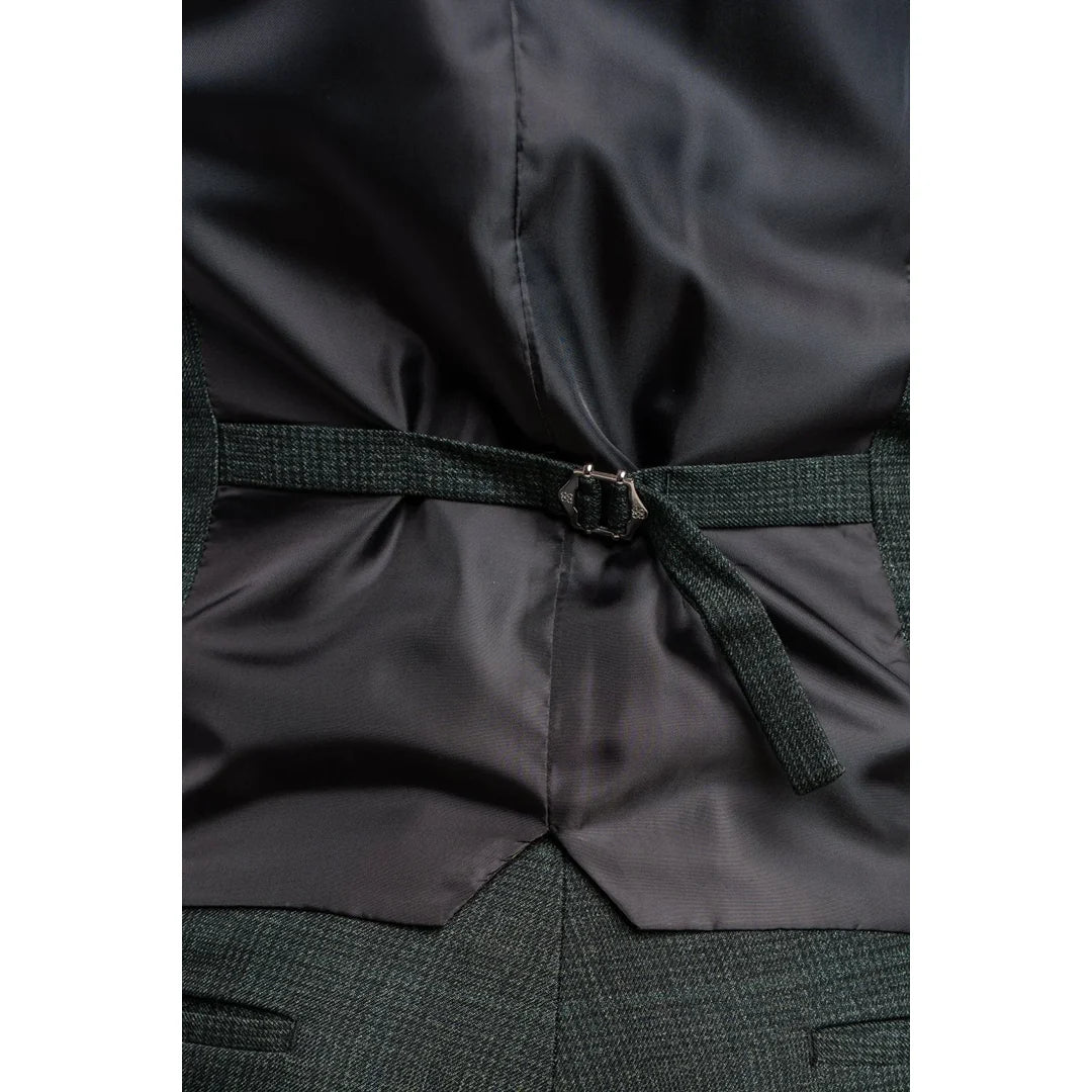 Caridi - Men's Olive Green Tweed Waistcoat