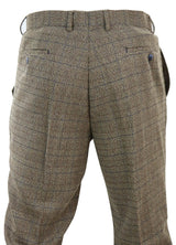 Mens Oak Brown Tweed Trousers