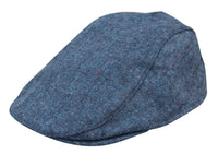 Mens Grandad Baker Flat Blue Cap 8 Panel Tweed Vintage Classic Smart Casual 1920s