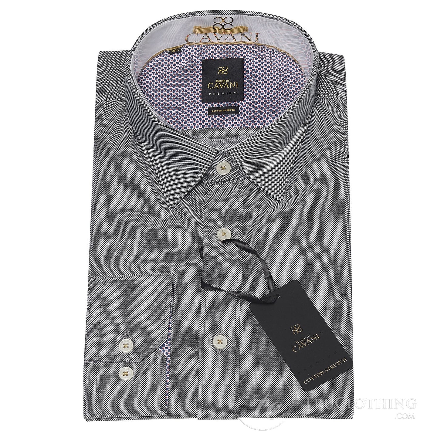 Cavani CV-65 - Men's Cotton Stretch Smart Shirt - Black/Blue/Navy/Pink/White