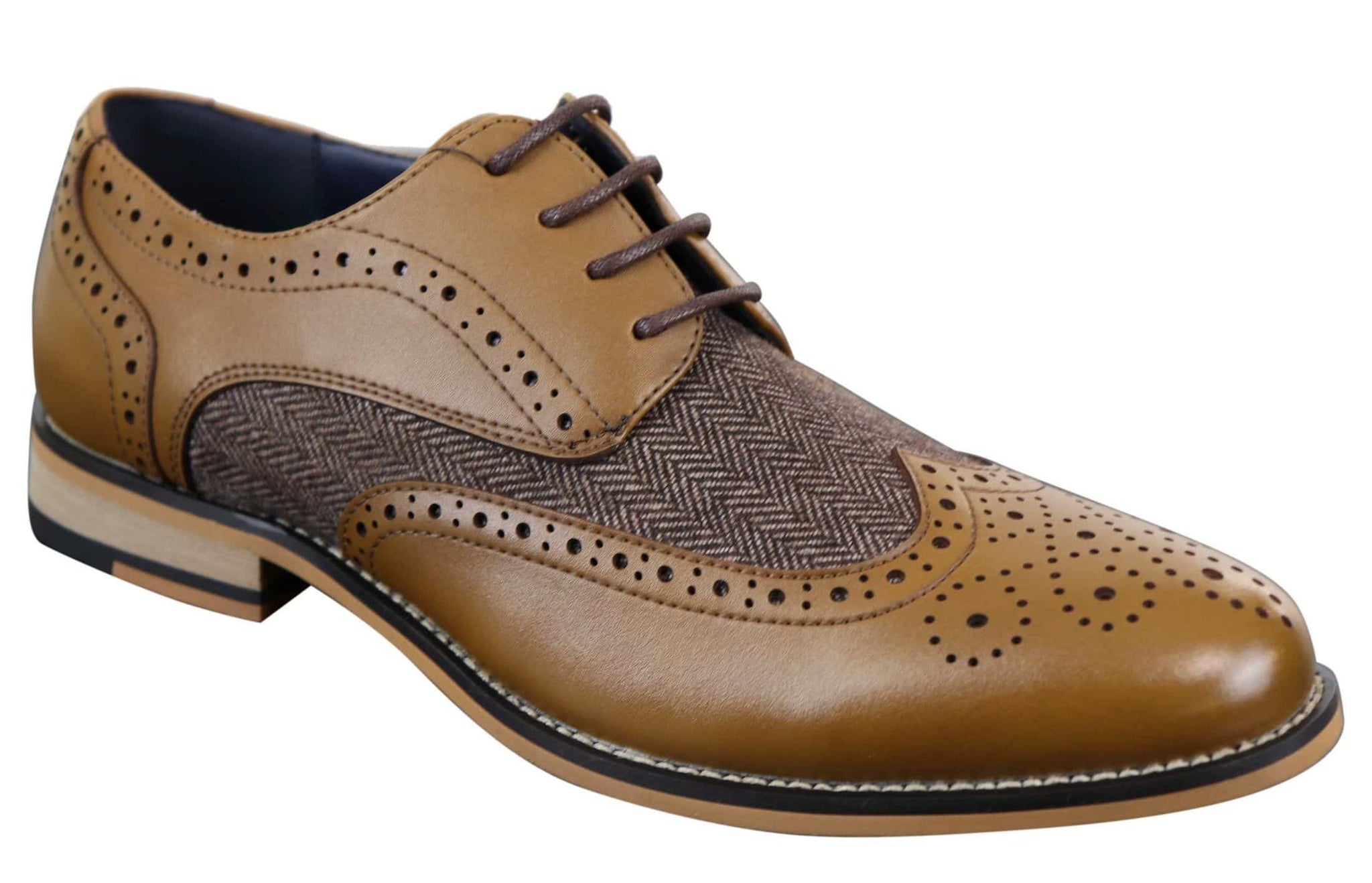 Cavani Horatio - Men's Tweed & Leather Oxford Shoes