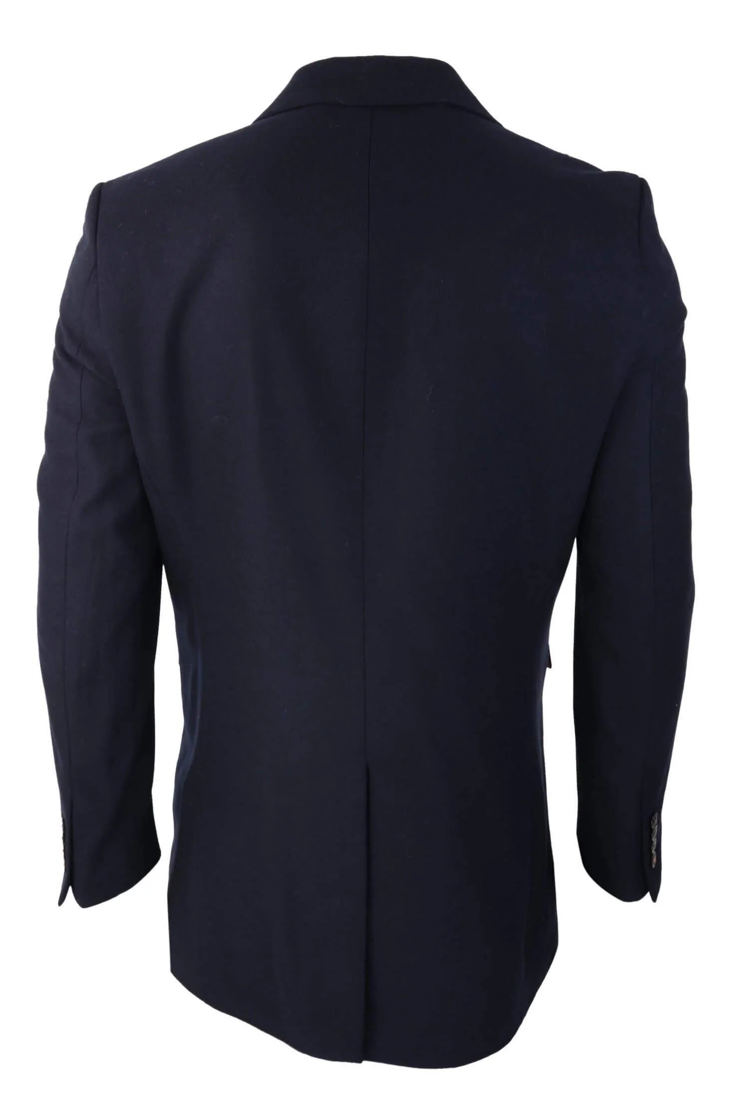 Cavani Mens Classic 3/4 Length Navy Overcoat
