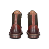 Clifford - Férfi khaki barna brogue bőr bokacsizma