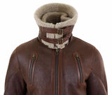 Mens 3/4 Shearling Sheepskin Long Jacket