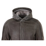 Men's 3/4 Brown Soft Sheepskin Hood Jacket 3/4 Coat Classic Warm Winter