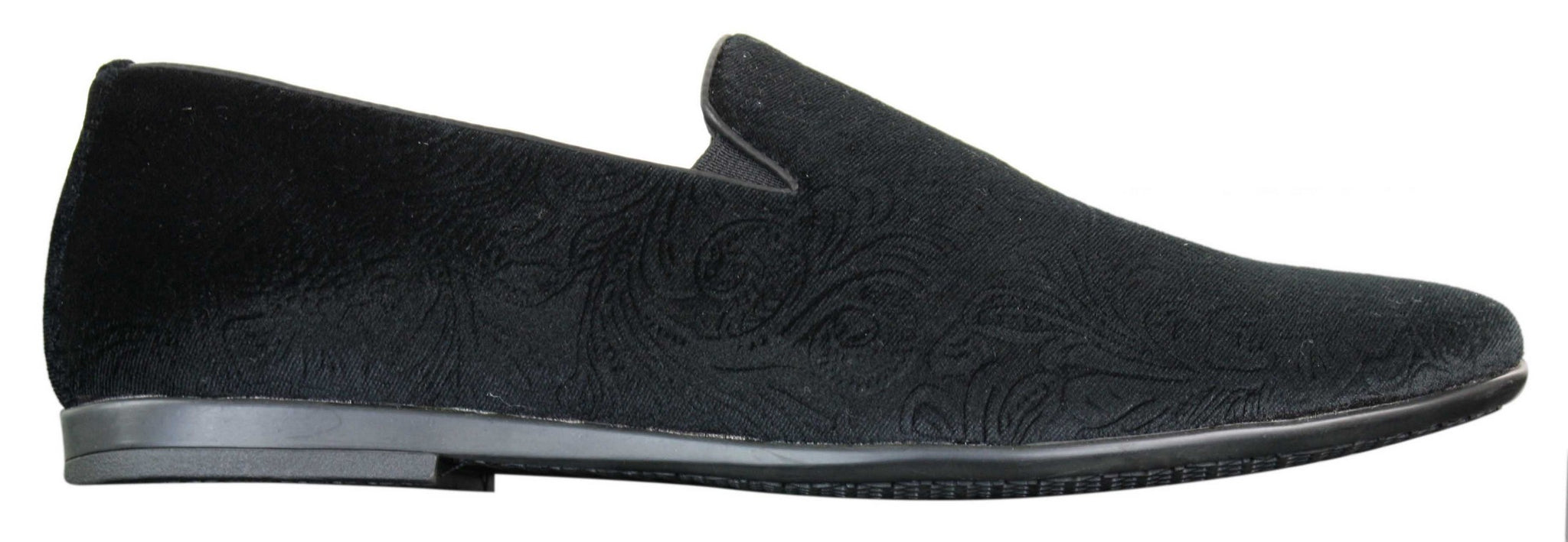 Elong DD0083 - Mens Velvet Slip On Paisley Driving Shoes Loafers Smart Casual Wine Navy Black