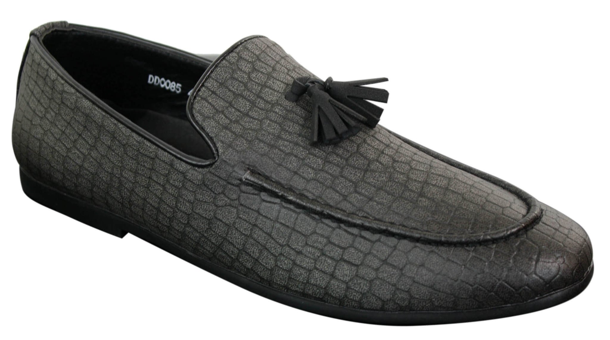 Elong DD0085 - Mens Snake Crocodile Leather PU Loafers Driving Shoes Slip On Tassel Comfort Vintage
