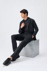 Férfi szénszürke puha jersey blézer elegáns lezser dzseki