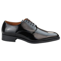 Mens Smart Formal Patent Oxford Black Shoes Shiny Laced Classic Round Toe Dress