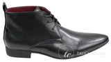 Mens Black Brown Leather Ankle Boots Italian Smart Chesea Dealer Slip On