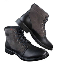 Mens PU Leather & Suede Lace Ankle Combat Cowboy Military Army Biker Boots Shoes