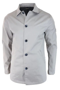 Mens Mid Length Overcoat Jacket Light Weight Smart Casual Beige Stone  Mac