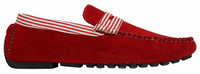 Mens Suede Deck Boat Shoes Stripe Slip On Summer Smart Casual Italian