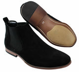 Mens Italian Suede Slip On Ankle Boots Smart Casual Desert Chelsea Dealer
