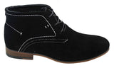 Mens Casual Suede Look Desert Ankle Boots Brown Black Navy Blue Leather Lined