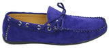 Mens Deck Boat Moccasin Suede Leather Lace Up Shoes Italian Brown Blue