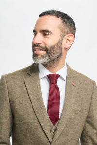 Férfi olívazöld tweed öltöny kockás