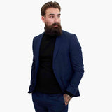 Happy Gentleman BELLO Navy Blue 3 Piece Suit Wool Tailored Fit