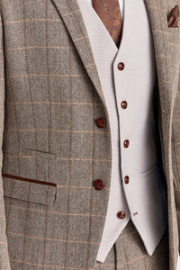 Harris barna tweed öltöny Mayfair kőmintás mellénnyel