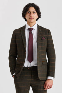 Harris - Zöld Tweed Halszálkamintás Kockás Tweed Zakó