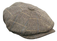Mens Tweed Check Peaky Blinders Cap