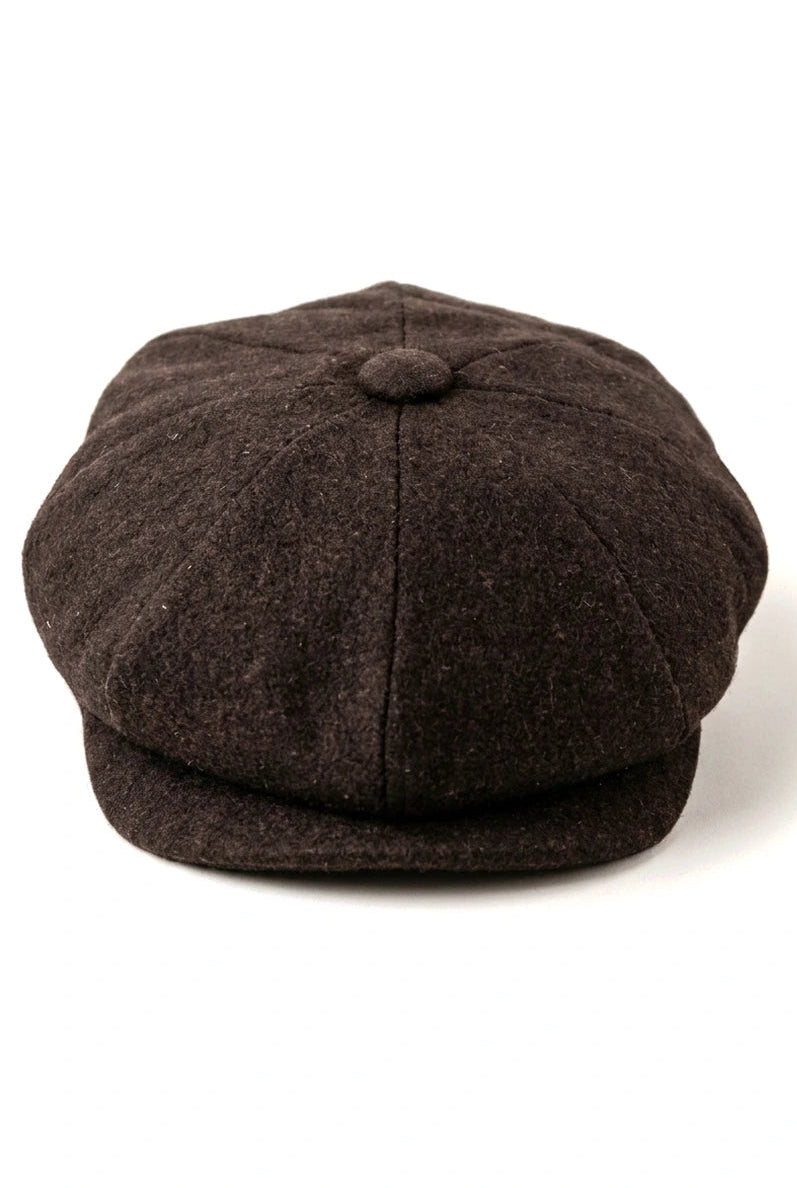 HT6363 - Férfi Vintage Tweed Newsboy Peaky Blinders Sapka - Barna/Borszínű
