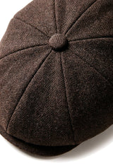 HT6363 - Férfi Vintage Tweed Newsboy Peaky Blinders Sapka - Barna/Borszínű