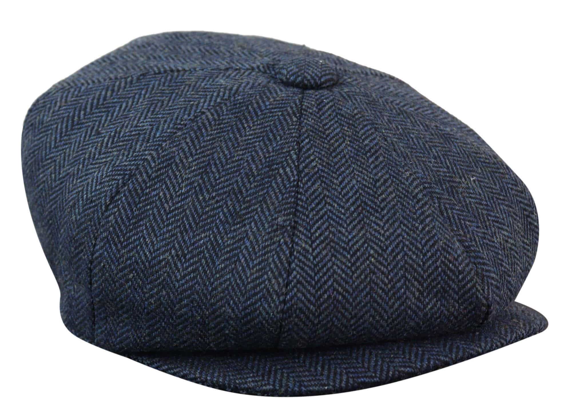 HT6364 - Mens Herringbone Tweed Newsboy Peaky Blinders Hat