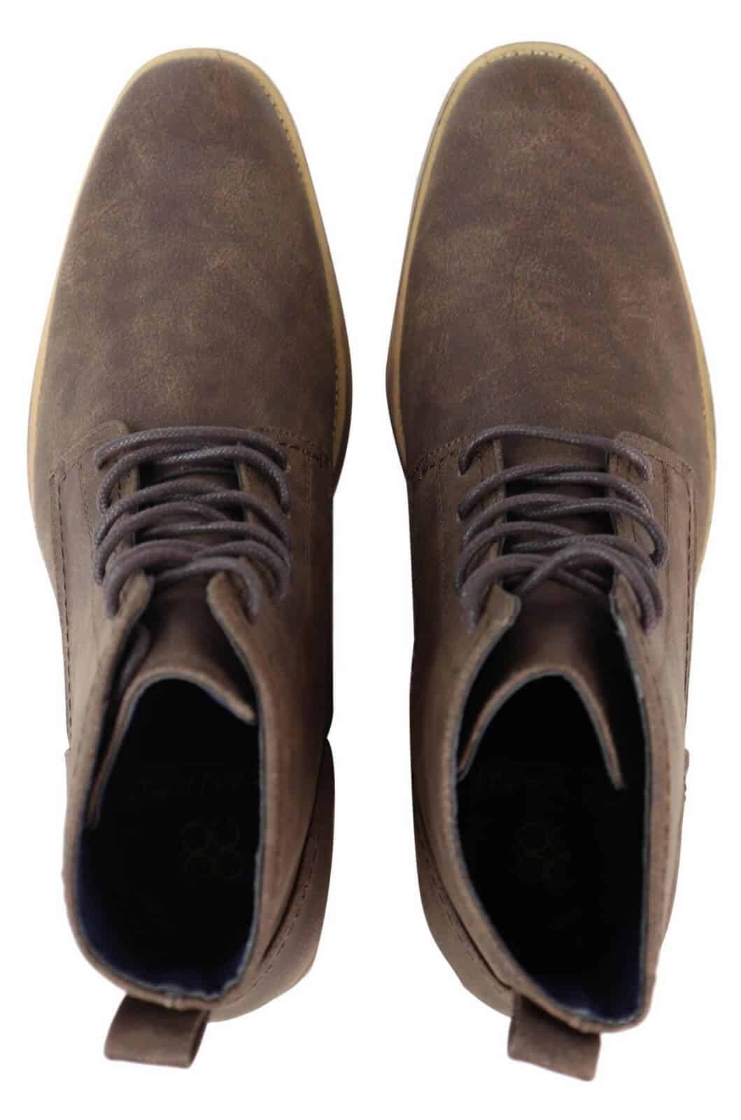 Mens Matt Leather Laced Peaky Blinders Boots